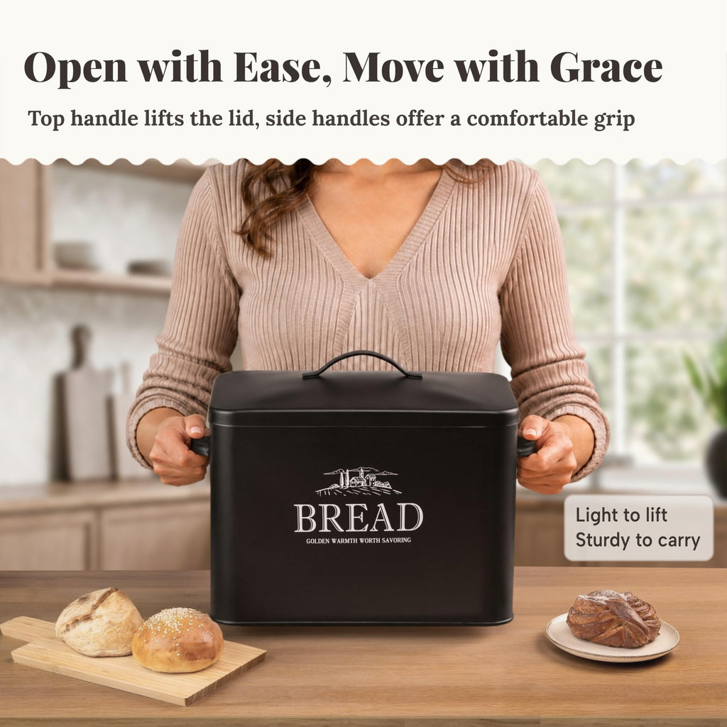 Bread Box - Extra Large Metal Countertop, Farmhouse