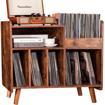 Record Player Stand, Large Record Player Table Cabinet (Brown)