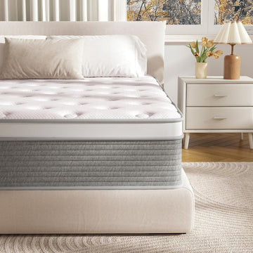 14 Inch Cal King Luxury Hybrid Mattress, Gel Foam & Pocket Spring | Cooling Gel Foam for Pressure Relief & Spine