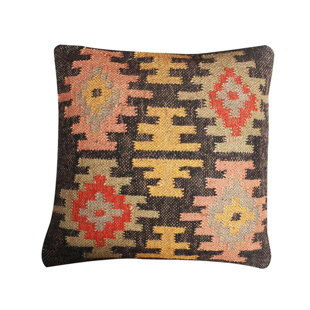 Jute kilim cushion Handmade boho throw pillow Eco-Friendly soft and stylish 18*18 inch