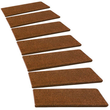 Bullnose Carpet for Wooden Steps Indoor Brown 2 Pcs