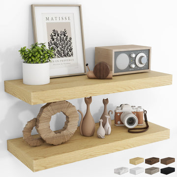 Bathroom Floating Shelves for Wall 2Pack|Oak|32" L