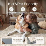 9x12 Neutral Area Rug Beige Vintage Living Room Bedroom Washable Carpet Non-Slip Soft Low Pile Farmh