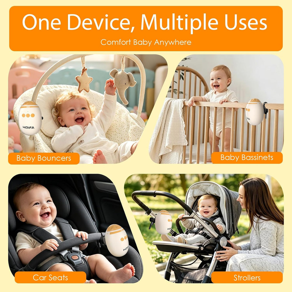 Stroller Rocker with Adjustable Rocking and 11 Soothing Sounds, Hands-Free Portable Baby Rocker for Strollers, Cribs