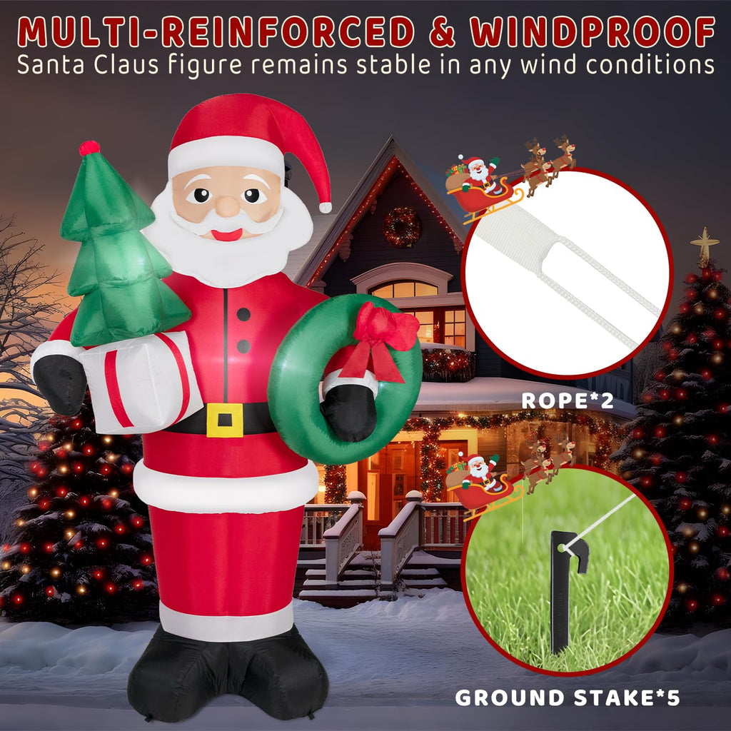 8FT Christmas Inflatables Santa Claus with Tree