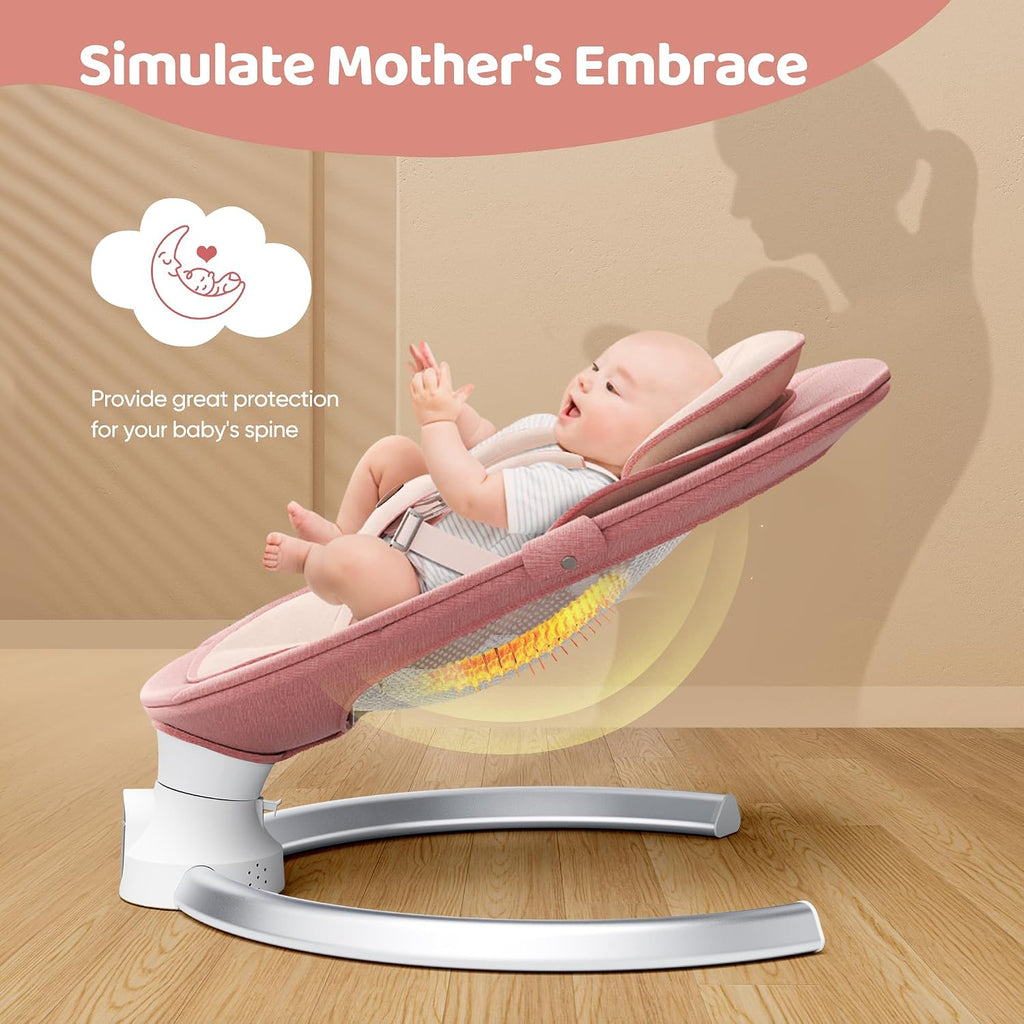 Swing for Infants - Electric Baby Rocker with Exclusive App Function, Upgraded 5 Point Harness, Bluetooth Support, 10