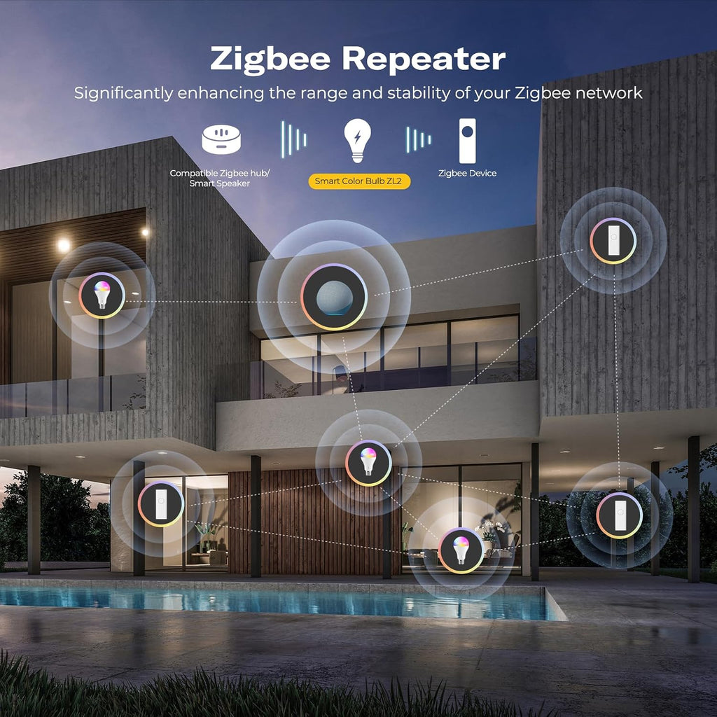 Zigbee Smart Color Bulb ZL2, Hub Needed, A21 RGBCW Bulb, 2700K-6500K Tunable, 1600Lumens, 100W, Compatible with Home