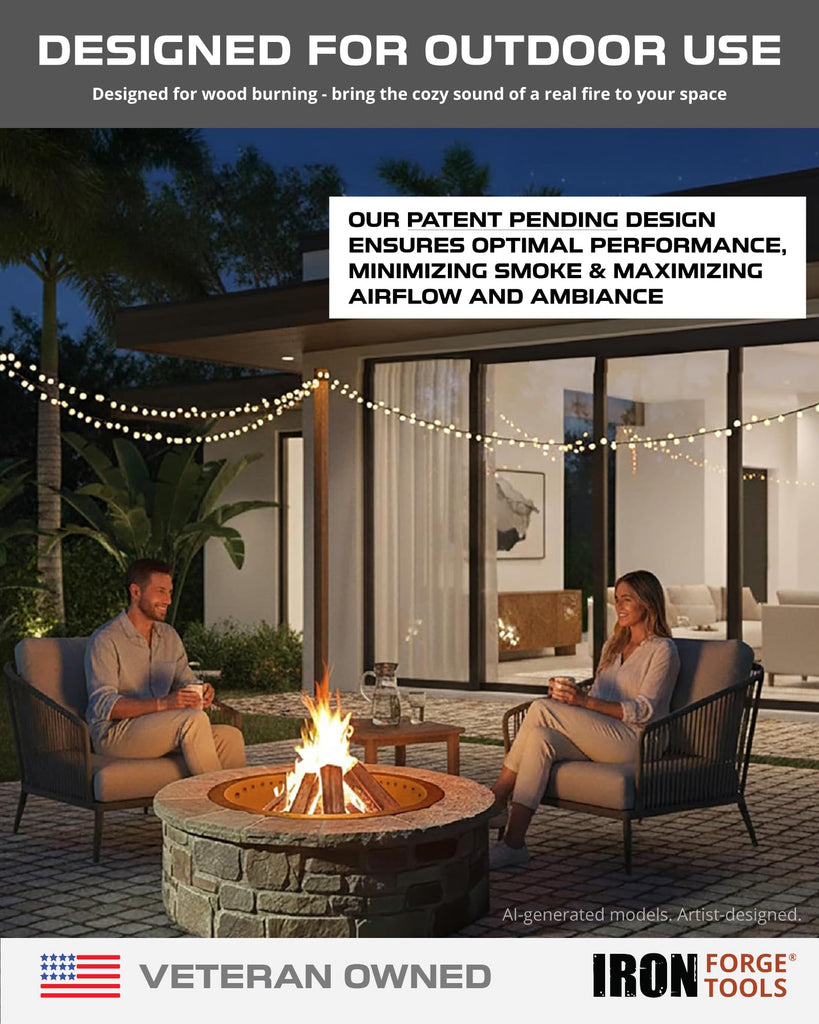Smokeless Outdoor Fire Pit Ring Insert 36 Inch Round