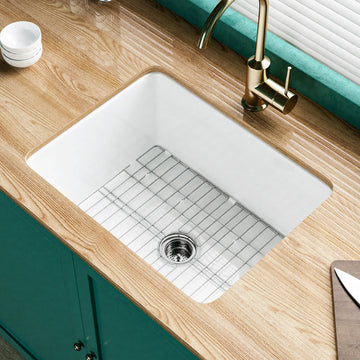 24 x 19 Inch Undermount or Drop In Fireclay Kitchen Sink White