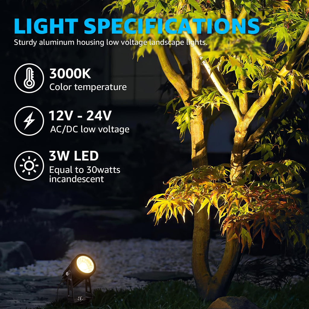 All-in-One LED Low Voltage Landscape Lighting Kit Dusk to Dawn