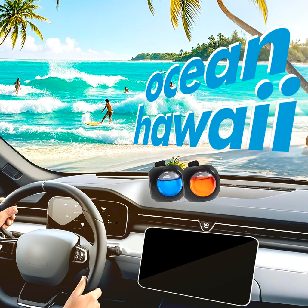 Car Air Freshener Vent Clips, 12 Pack, 6 Ocean, 6 Hawaiian