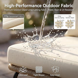 6 Pcs Boho Outdoor Patio Furniture Set, High Back L-Shaped Outdoor Couch with Ice Bucket Table