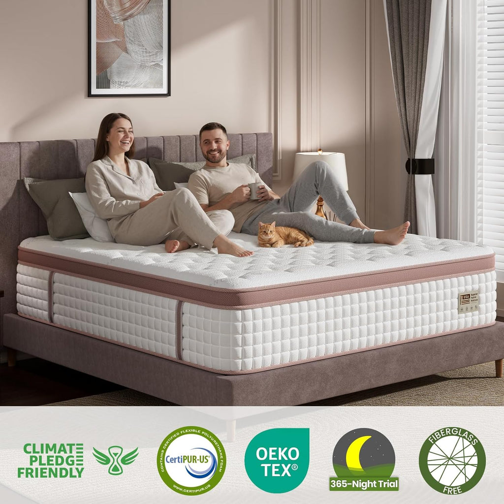 Full Mattress 12 Inch Extra Firm, Luxury Hybrid Mattress in a Box for Deep Sleep & Lumbar Support, CertiPUR-US & Zero