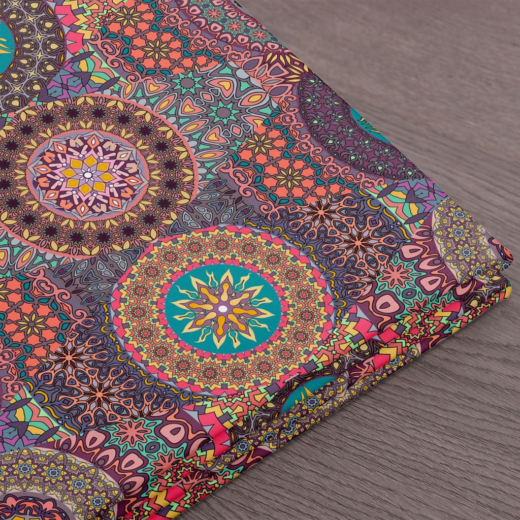 Exotic Bohemian Lotus Mandala Decorative Fabric by The Yard Watercolor Abstract Flowers Soft Polyester No Stretch