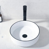 Round Vessel Sink with Faucet and Drain Combo