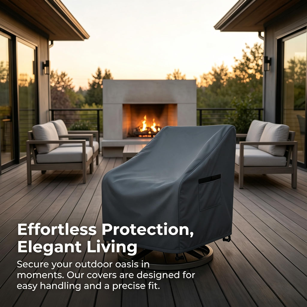 Outdoor Swivel Lounge Chair Cover 4 Pack, (30 L x 34 W x 38.5 H inches) Waterproof Heavy Duty Outdoor Chair Covers