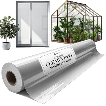 72" Wide 10-Gauge Double Polished Clear Vinyl Roll - Durable Material and Waterproof Clear Vinyl For Art, Crafts and