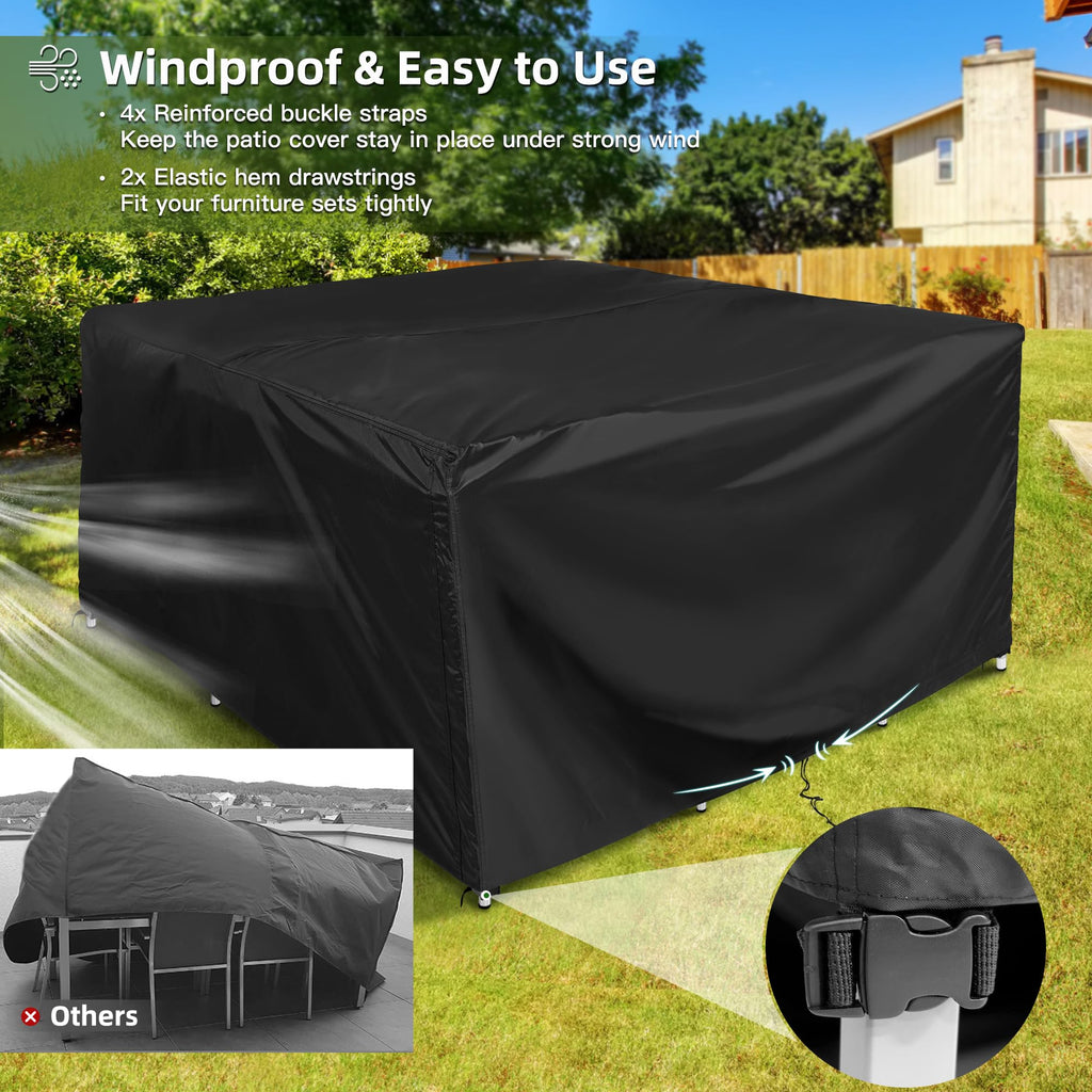 Patio Furniture Covers, Outdoor Furniture Covers Waterproof, Patio Table Cover Windproof, Outdoor Sofa Sectional