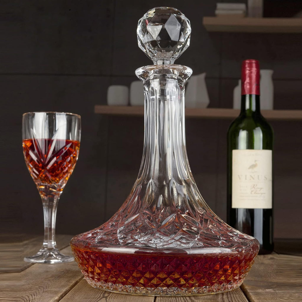 Wine Decanter Carafe Crystal Liquor Wine Pitcher with Stopper