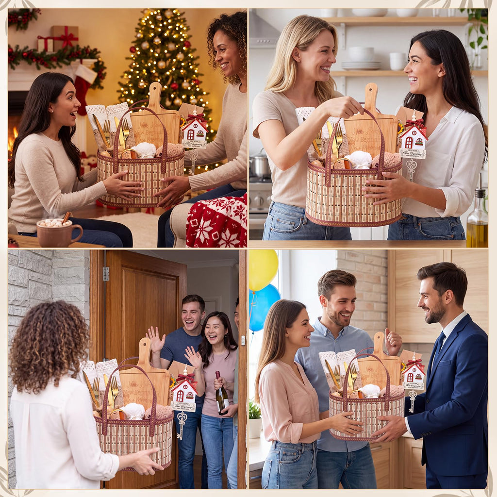 17 Pieces Housewarming Gifts Basket for New Home - Closing Gifts for Women Men Couple Welcome Moving in New House