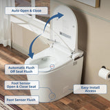 GT100 Smart Toilet,Auto Open/Close Lid, Foot Sensor,Auto Flush, Heated Seat & Fragrance System, ADA Height