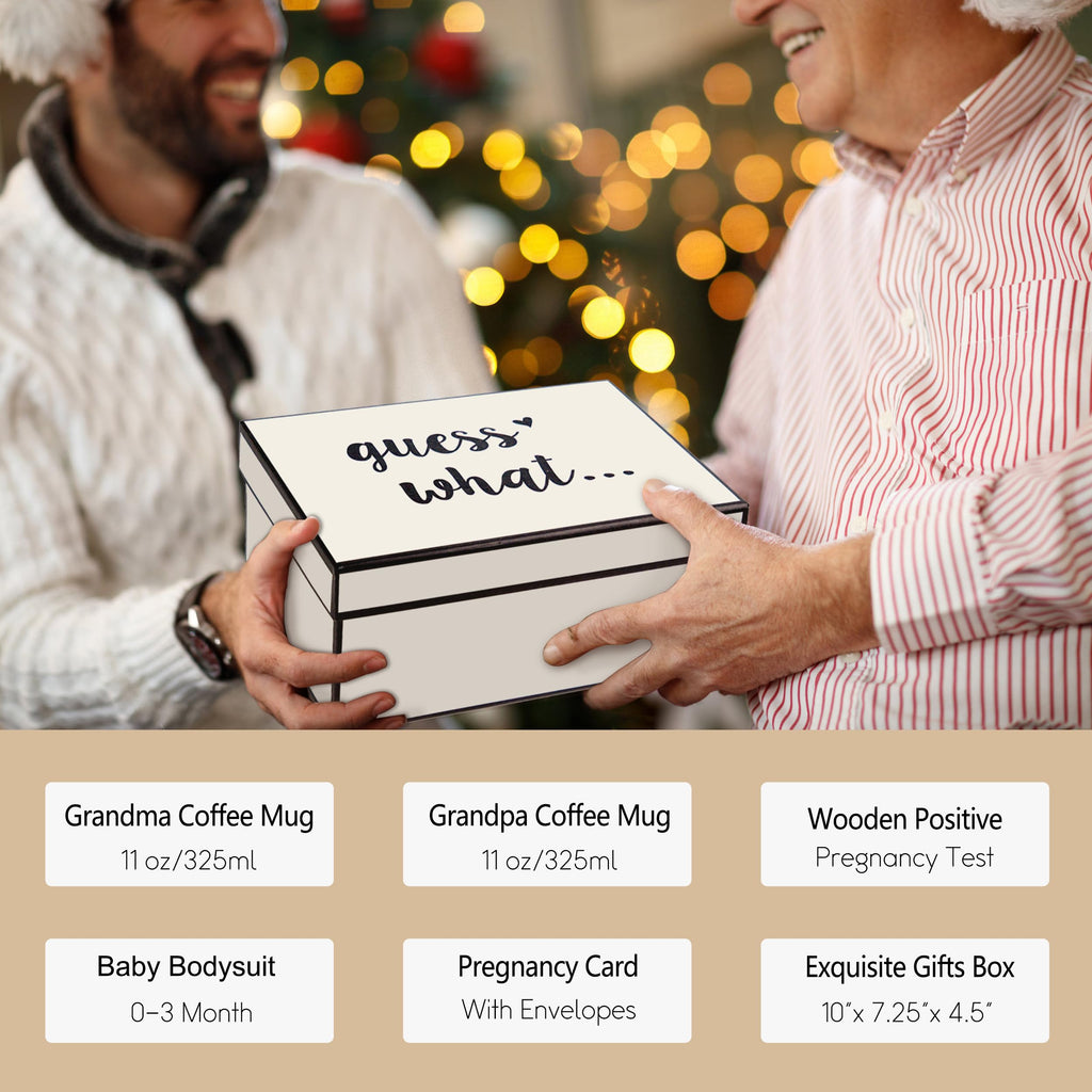 Pregnancy Announcement for Grandparents, Baby Reveal Ideas Gifts - Promoted to Grandma & Grandpa Coffee Mug Set