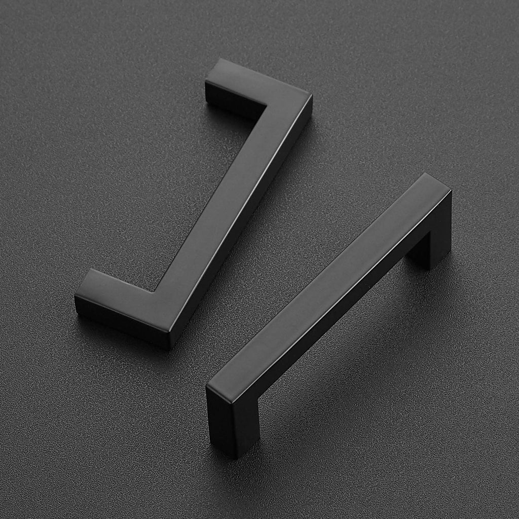Matte Black Cabinet Handles Drawer Pulls, 3-3/4 Inch, 30 Pack