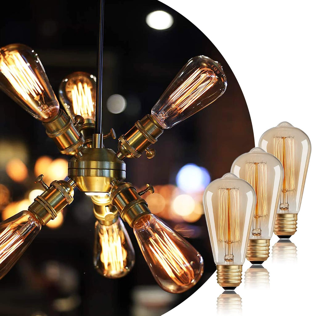 ST64 Edison Bulbs 40W Dimmable E26 Incandescent Light Bulbs 2 Pack