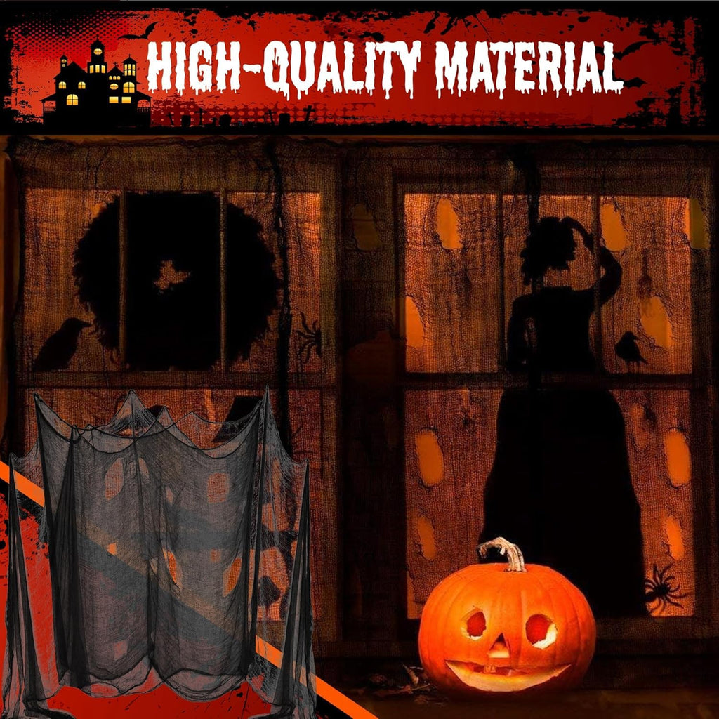 2 Packs (48 x 240 in.) Halloween Creepy Cloth, Spooky Giant Cheese Cloth Tapestry for Halloween Party Supplies