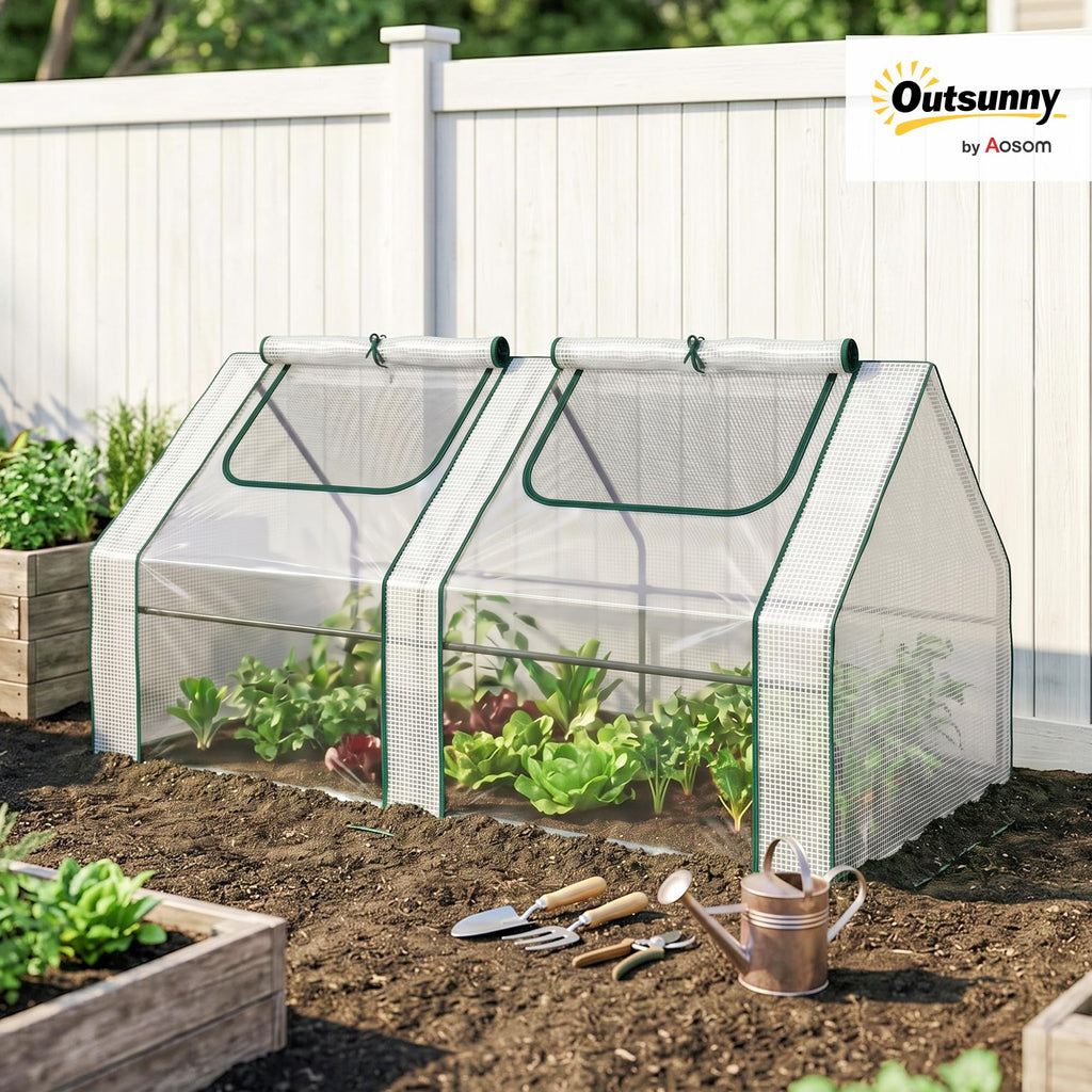 6' x 3' x 3' Portable Greenhouse with 2 PE/Plastic Covers Clear