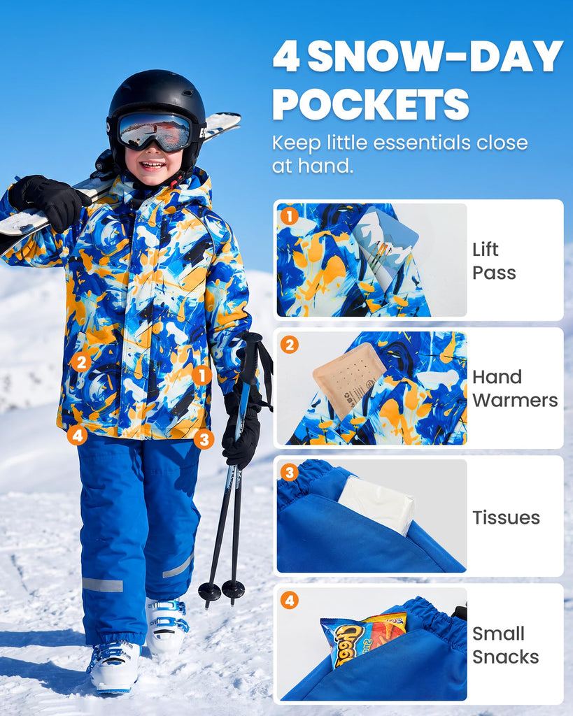 Toddler Snow Suit Kids, Ski Pants Jacket Suit, Boys Girls Snowsuit