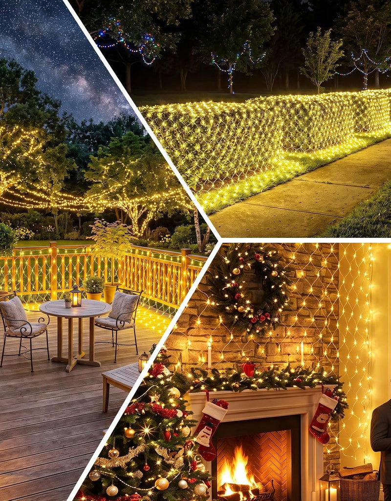 14.8x5FT Christmas Net Lights Outdoor Plug in with 8 Modes