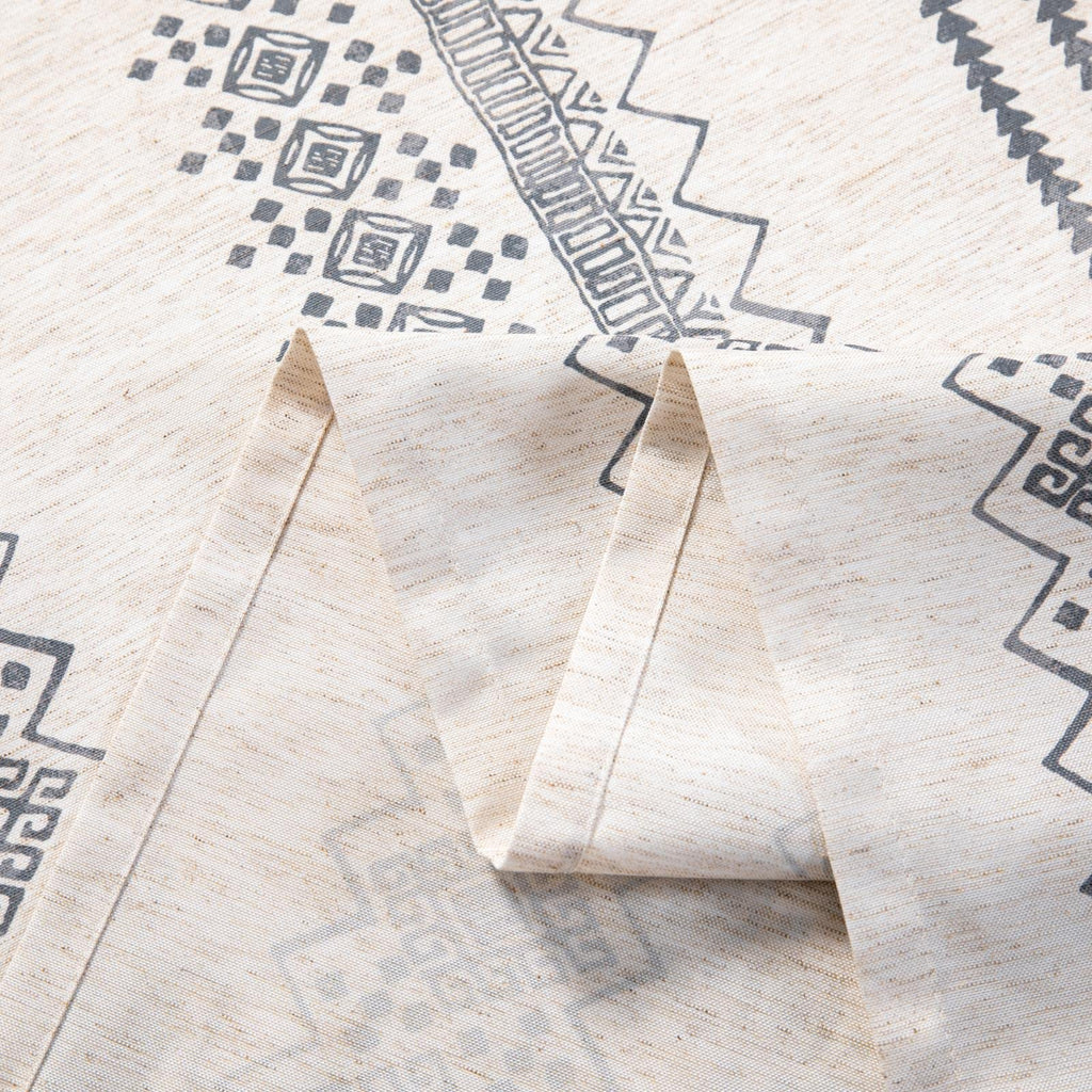 Boho Rectangle Tablecloth 60x84 in, Grey Waterproof Tablecloth