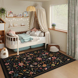 Vintage Medallion Floral 3x5 Washable Rug, Soft Low Pile Area Rug, Non-Slip Carpet