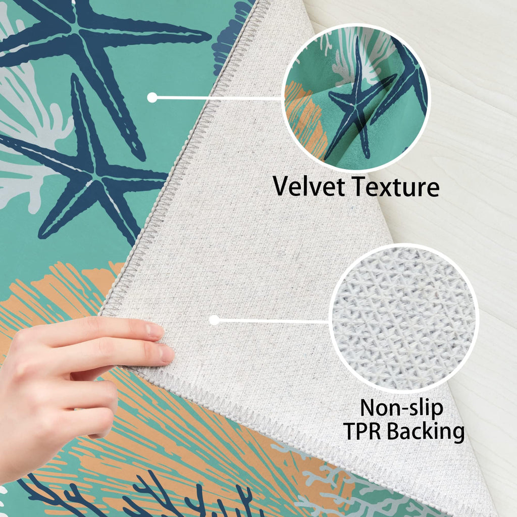 Coastal Rug, Teal/Turquoise
