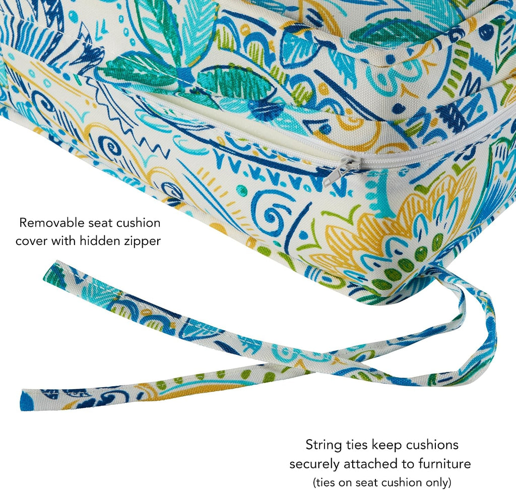 2-Piece Outdoor Deep Seat Cushion Set, Paisley
