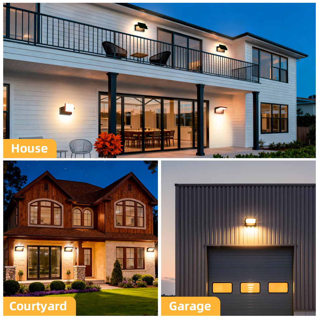 40W Outdoor LED Wall Light with 350° Rotatable Panel