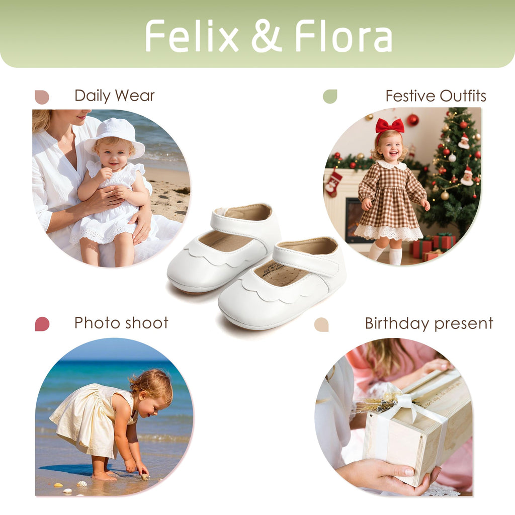 White Baby Shoes Girl - Infant Baby Walking Moccasinss Rubber Sole Crib Shoes(White, )