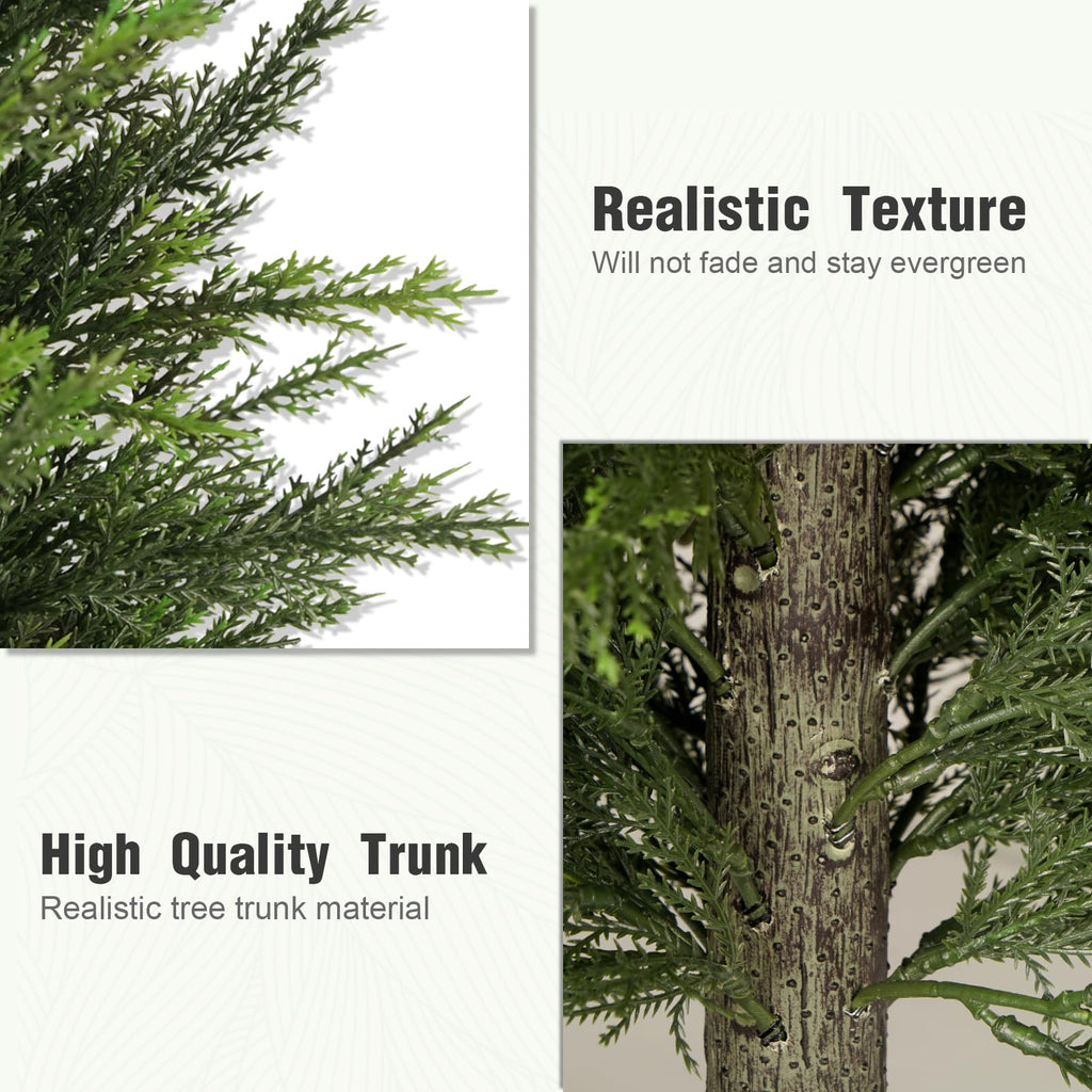 6FT Full Artificial Cedar Trees Set of 2 for Front Porch