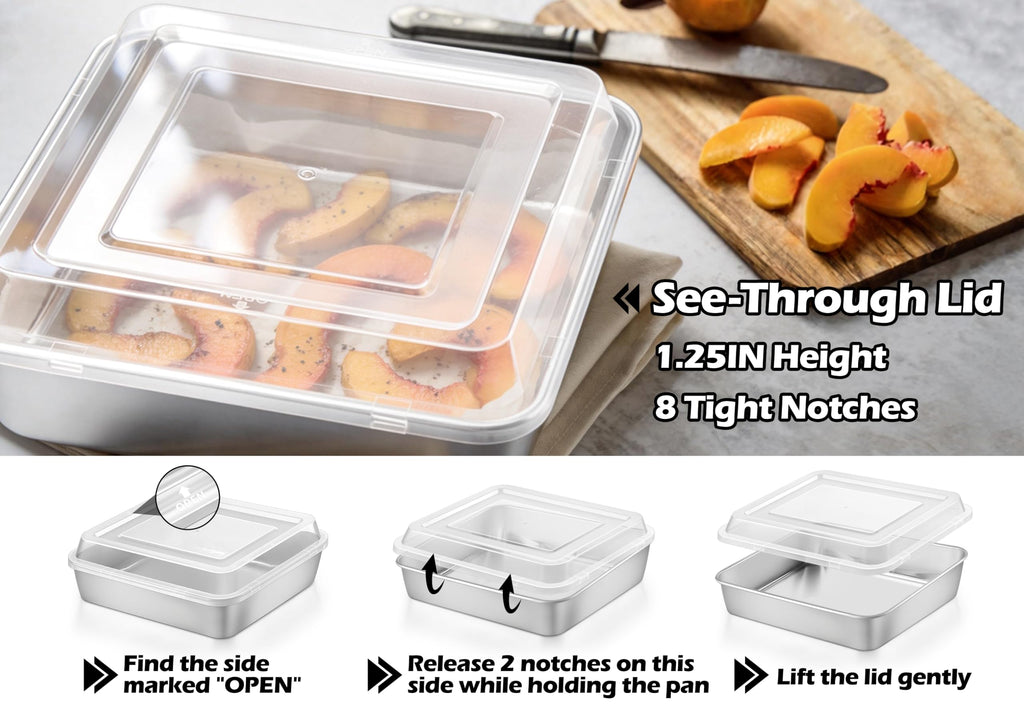 Non-Toxic Stainless Steel Bakeware Baking Sheet Set of 10 with Lid