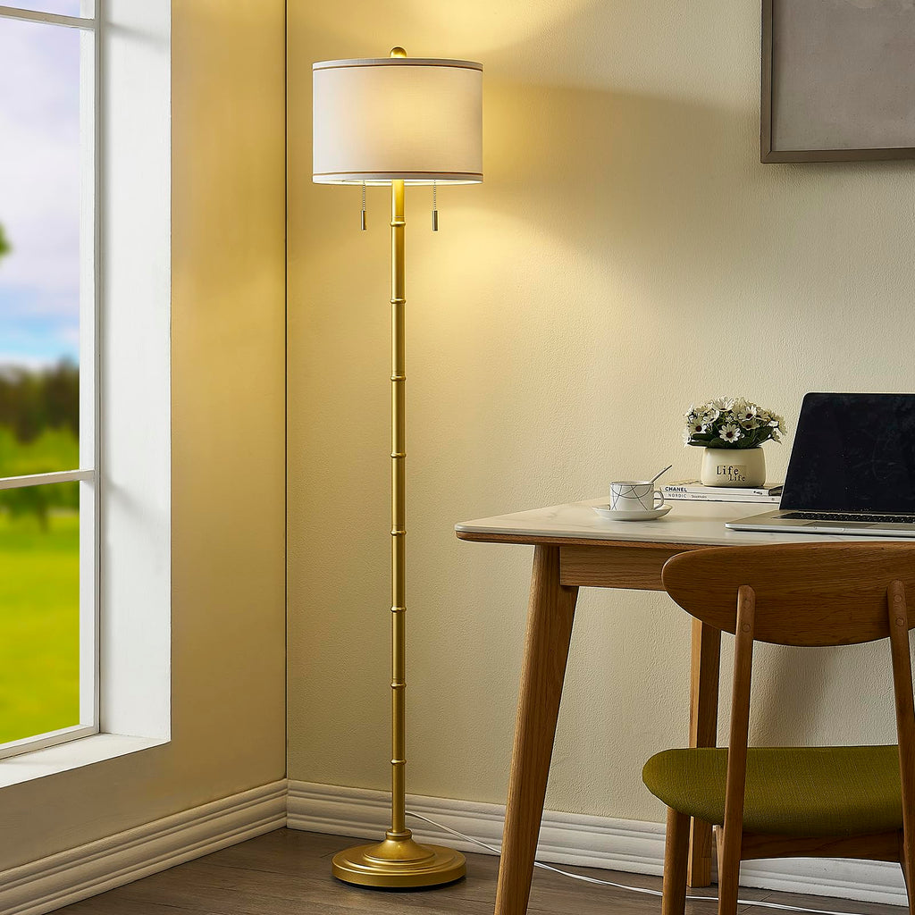 Upgraded Glod Floor Lamp, 9w Bulbs Included, Brass
