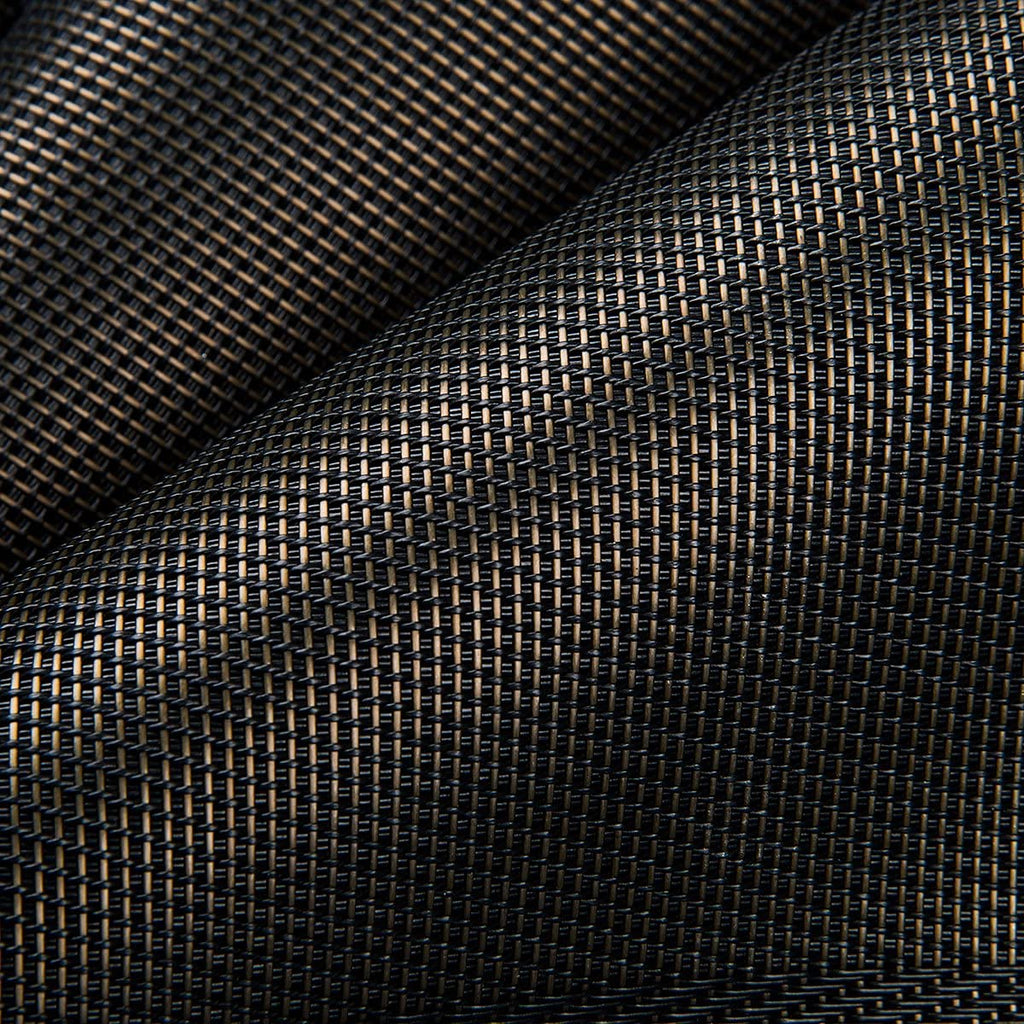 Placemats Set of 8, Linen Look Woven Place Mats (Black Gold)