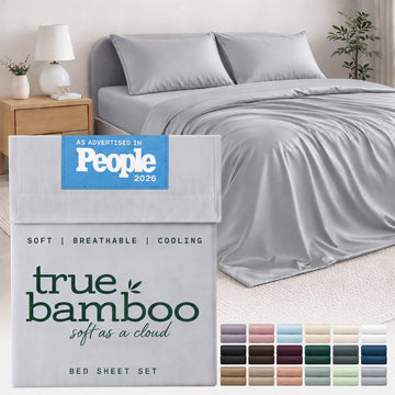 Sheets Set California King - Silky Soft & Cooling - Light Gray