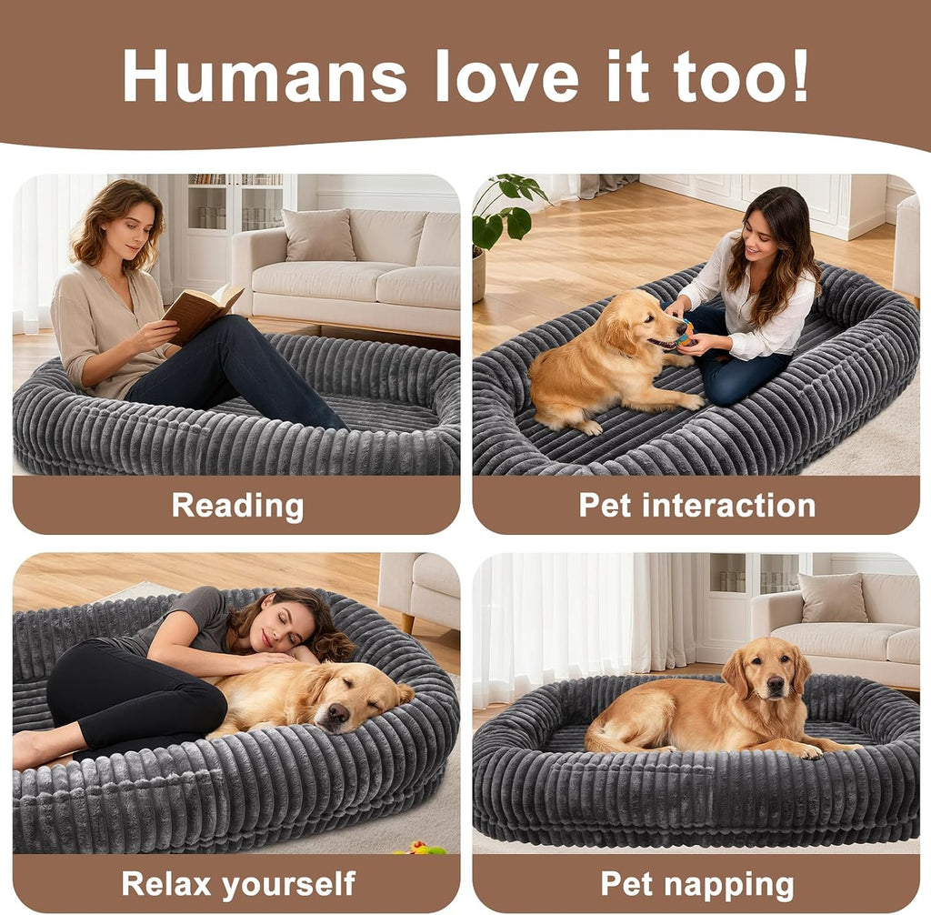 Human Dog Bed for Adult, Large Human Size Dog Bed