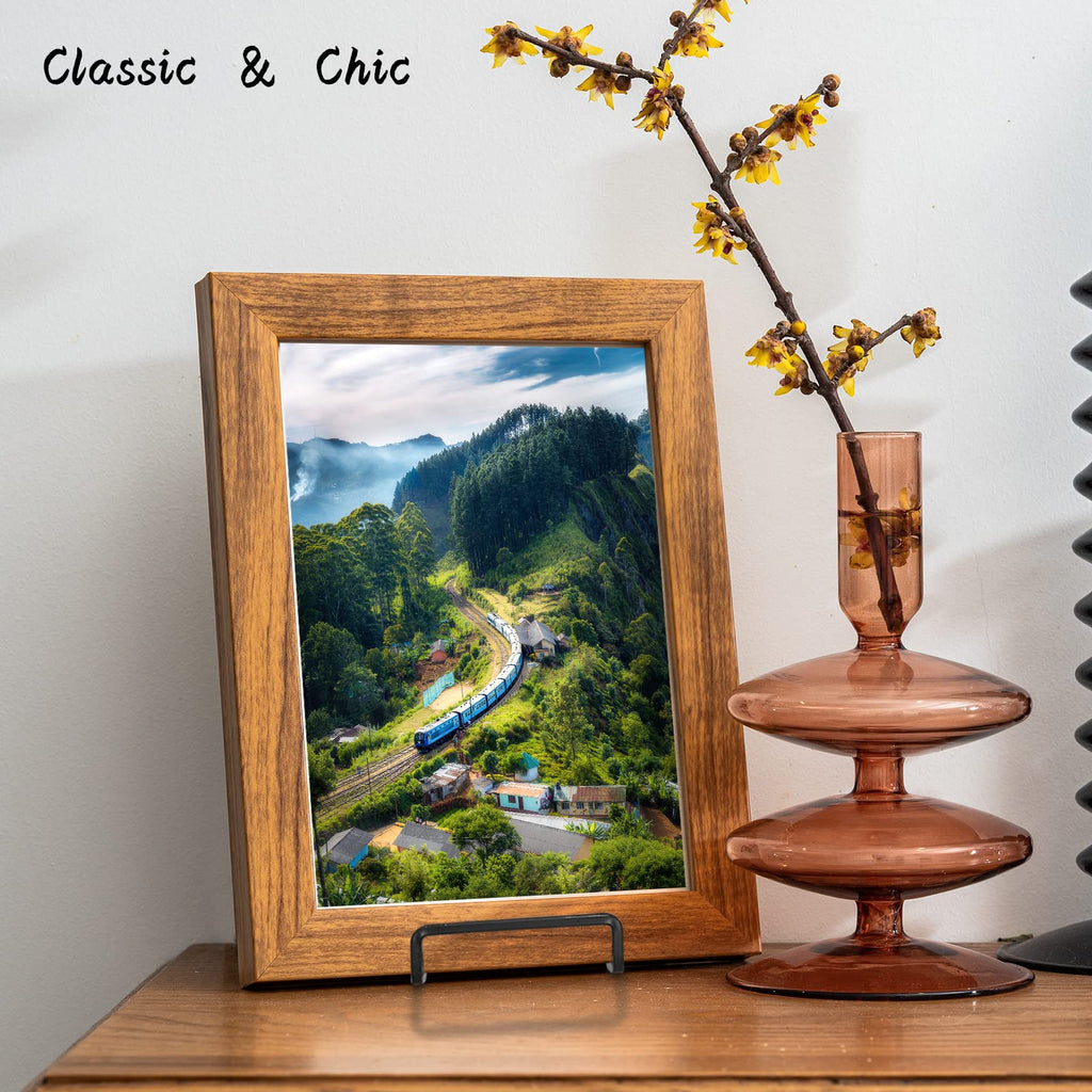 4 Pack 8.5 Inch Black Picture Stands for Display Square Plate Holder Display Stand Frame Stand for Picture