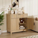 Fluted Sideboard Buffet Cabinet with Storage, 32" Wide Coffee Bar Console Table with Drawer