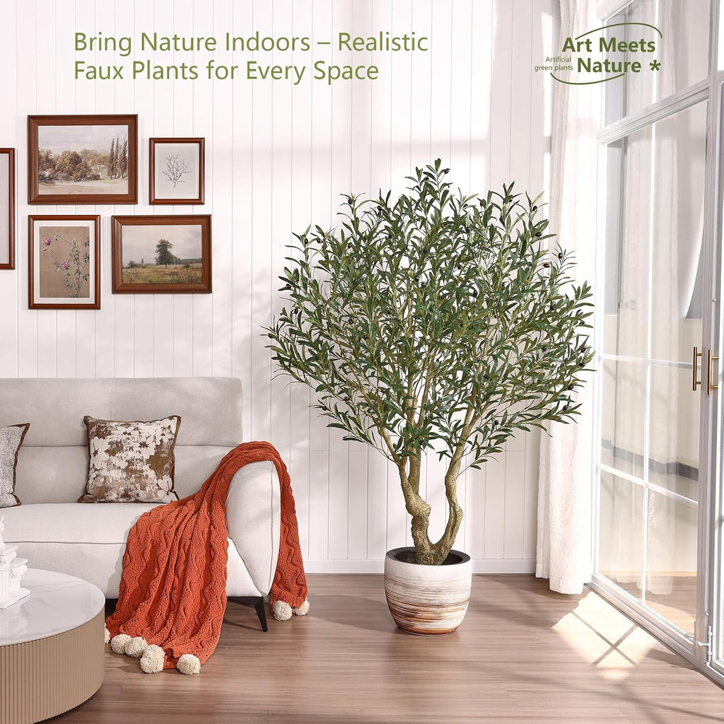 6ft Olive Tree Artificial Indoor,Tall Faux Olive Tree