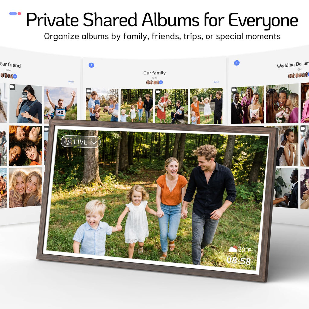 32" Digital Picture Frame, Touchscreen, Dual-Band Wi‐Fi, 64GB