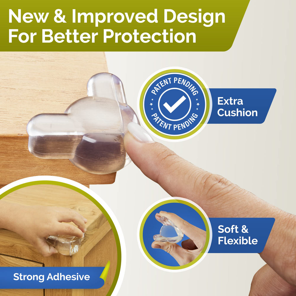 Corner Protectors for Baby (12 Pack) - Patented - New & Improved Edge Protector for Baby - Transparent Corner