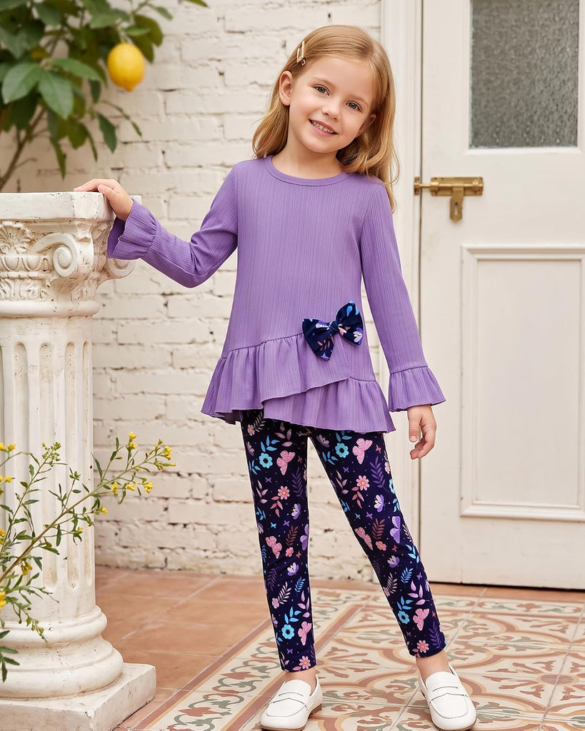 Toddler Girl Clothes Girls Fall Outfits Ruffle Top Floral Pants